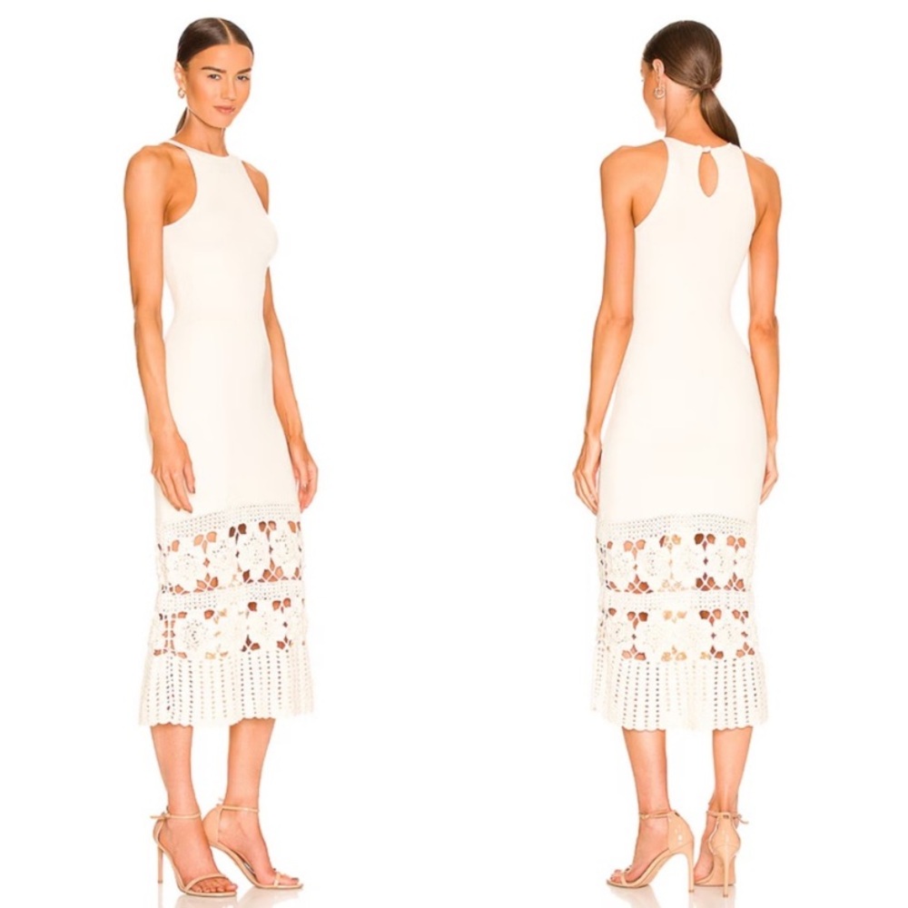 Tularosa  Finley White Bone Ivory Lace Maxi Dress